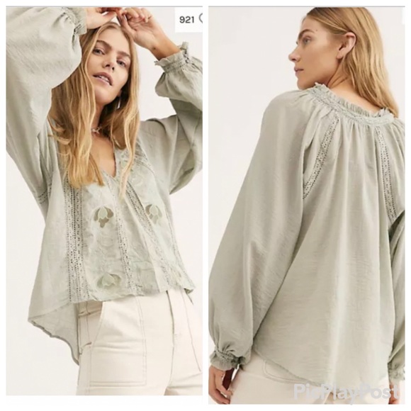 NEW Free People Sivan Embroidered Blouse - Picture 2 of 10